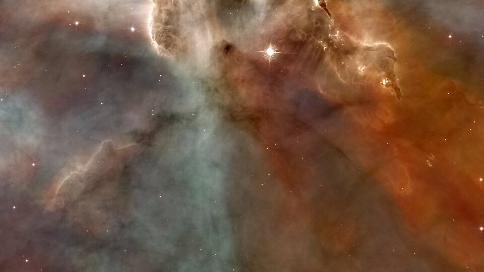 Abbildung des Mystic Mountains im Carina Nebel | © ESA, Hubble
