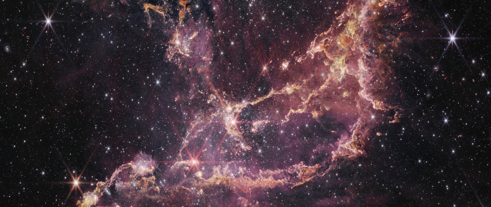 Aufnahme des James Webb Teleskops der Zwerg-Galaxie NCG 346 in der Nähe unserer Milchstrasse. | © NASA, ESA, CSA, STScI, A. Pagan (STScI); CC BY 4.0